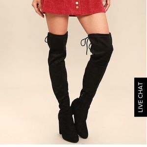Never worn Lulu’s Suede Over-the-Knee boots